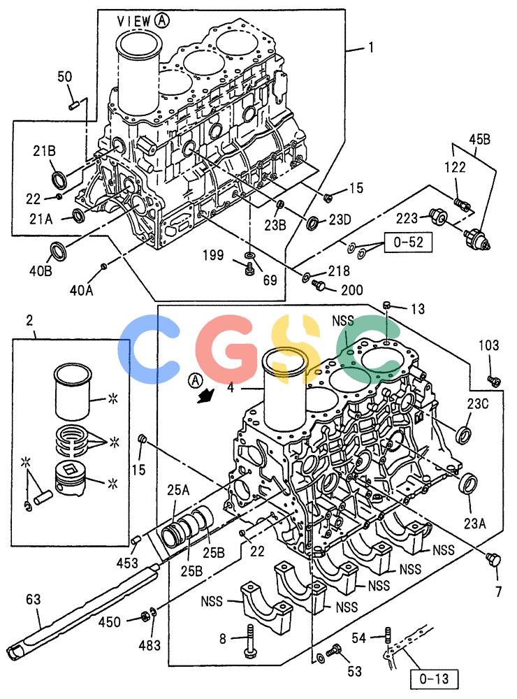 纽荷兰零件查询(E70SR) - MIDI CRAWLER EXCAVATOR ASN YT04-07175 (08-004) - CYLINDER BLOCK New Holland Constructuion