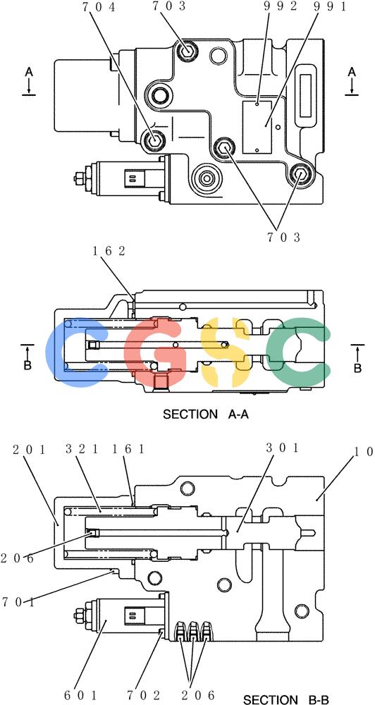 神钢零件查询(200-8) - EXCAVATOR S/N YN11-45001 - (1/06-12/09) (HC100-01-1) - VALVE ASSY, CONTROL Kobelco