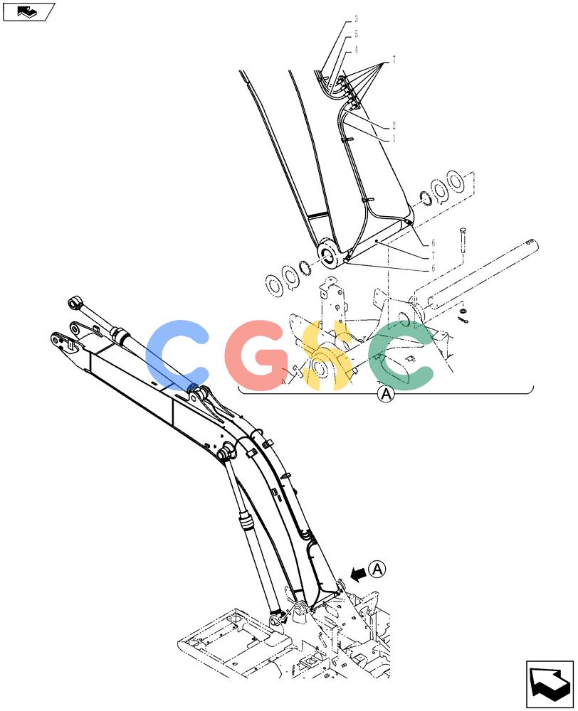 纽荷兰零件查询(E135BSRLC) - CRAWLER EXCAVATOR ASN YH06-08001 (03-004[00]) - BOOM GROUP New Holland Constructuion