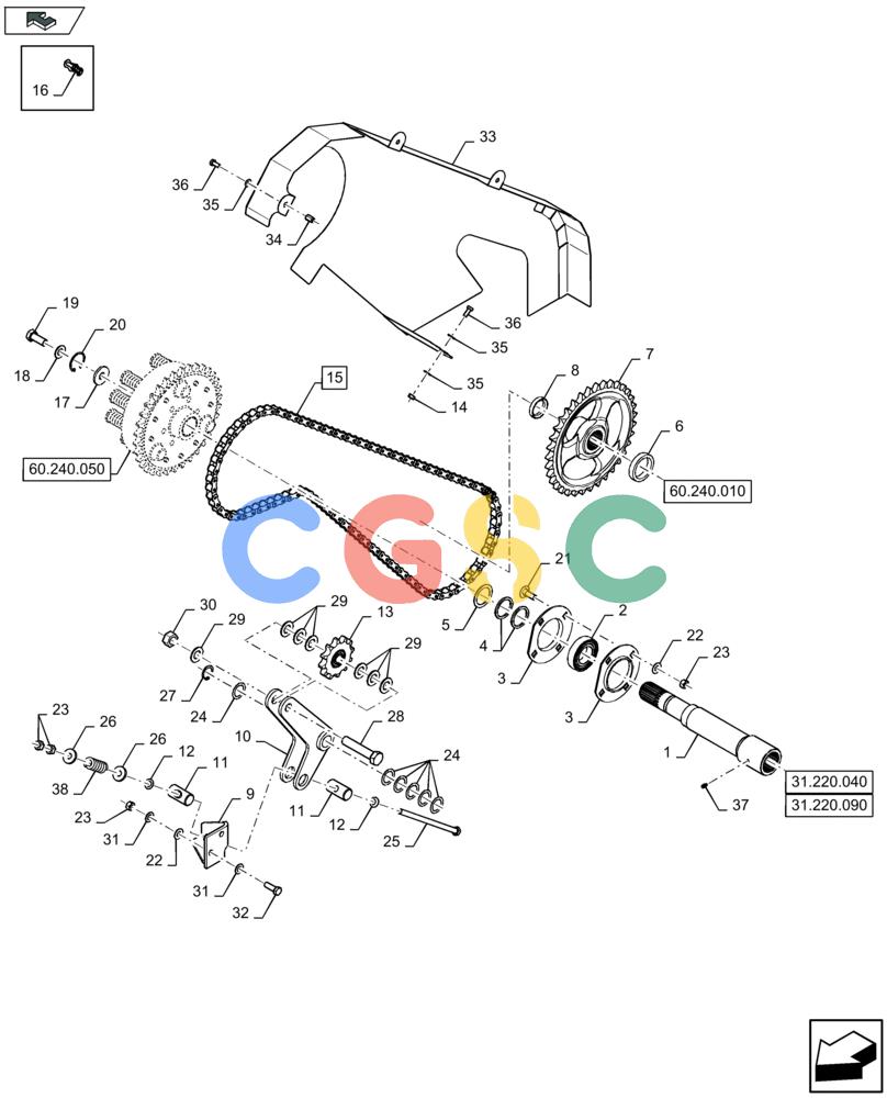 凯斯零件查询(LB434S) - BALER (9/12-) (60.240.040) - PACKER DRIVE - C150 Case Agriculture