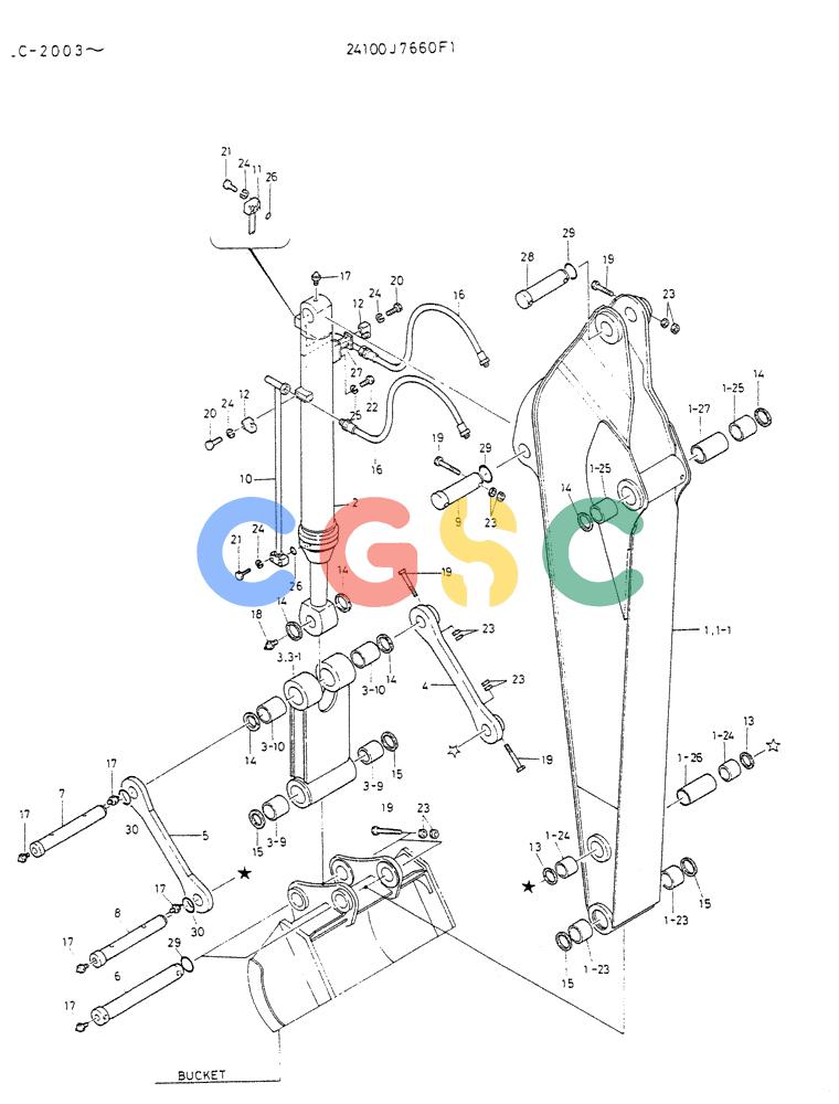 神钢零件查询(K912A) - EXCAVATOR BTW LC-2003 - LC-2016 (1/85-12/03) (07-002) - ARM ASSY Kobelco