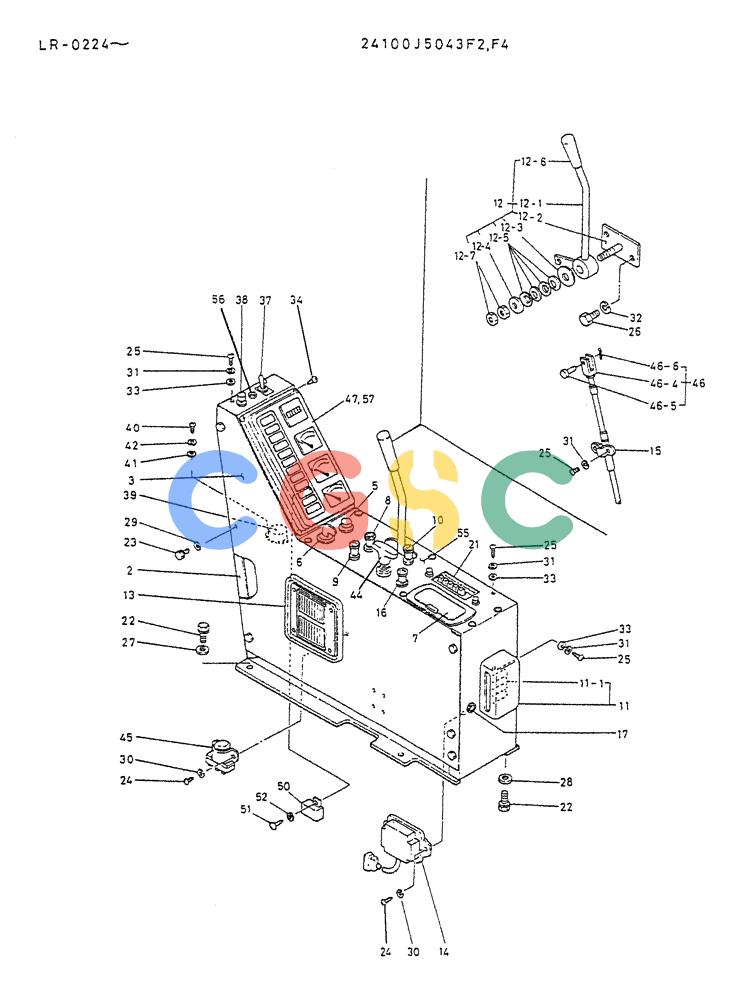 神钢零件查询(K914) - EXCAVATOR ASN LR-0143 (1/79-12/03) (07-014) - PANEL ASSY, INST P/N 24100J5043F2 Kobelco