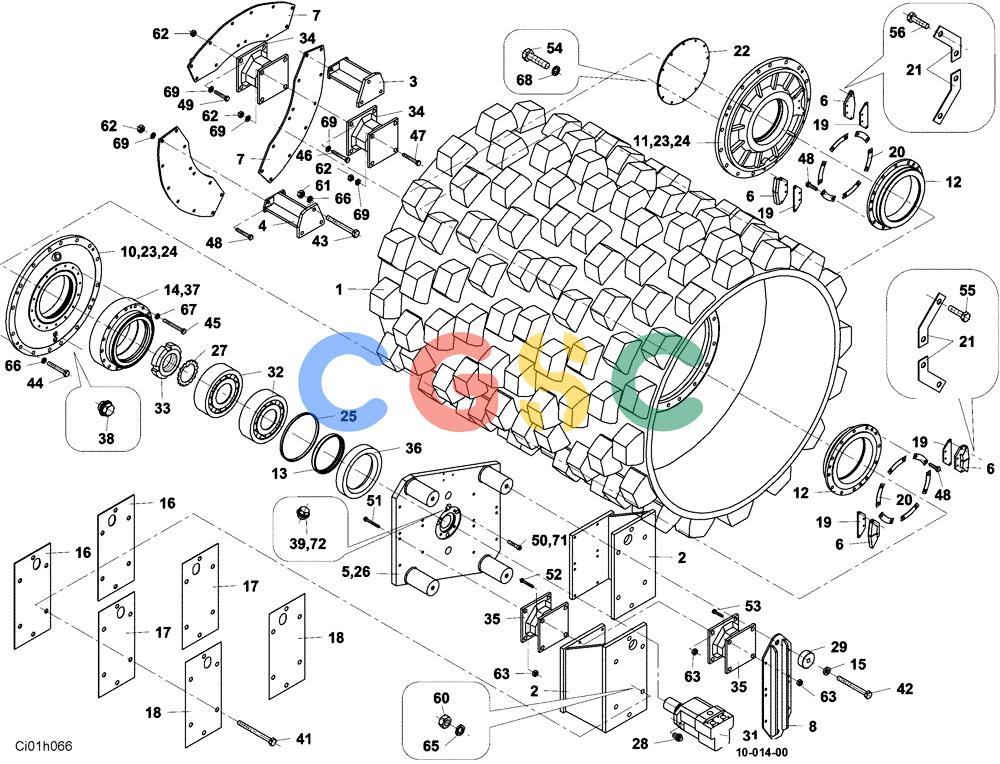 纽荷兰零件查询(CV2000) - VIBRATORY ROLLER (12-011-00[01]) - DRUM FOR TAMPING COMPACTION New Holland Constructuion