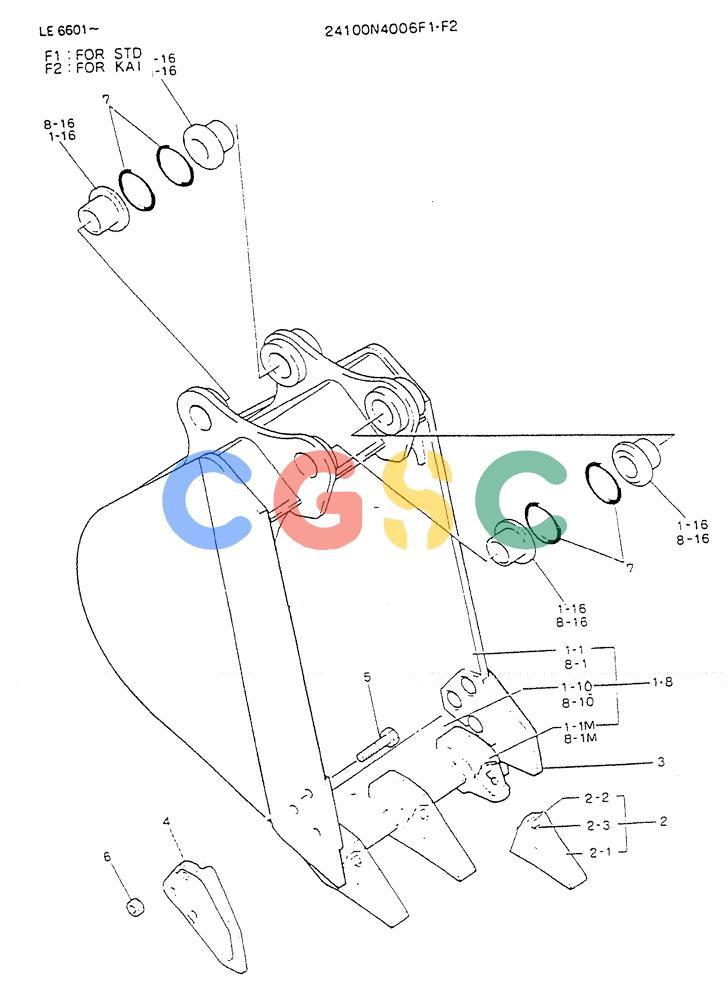 神钢零件查询(K903) - MARK II EXCAVATOR BTW LE6601 - LE7871 (1/88-12/03) (09-010) - BUCKET ASSY 0.2M Kobelco