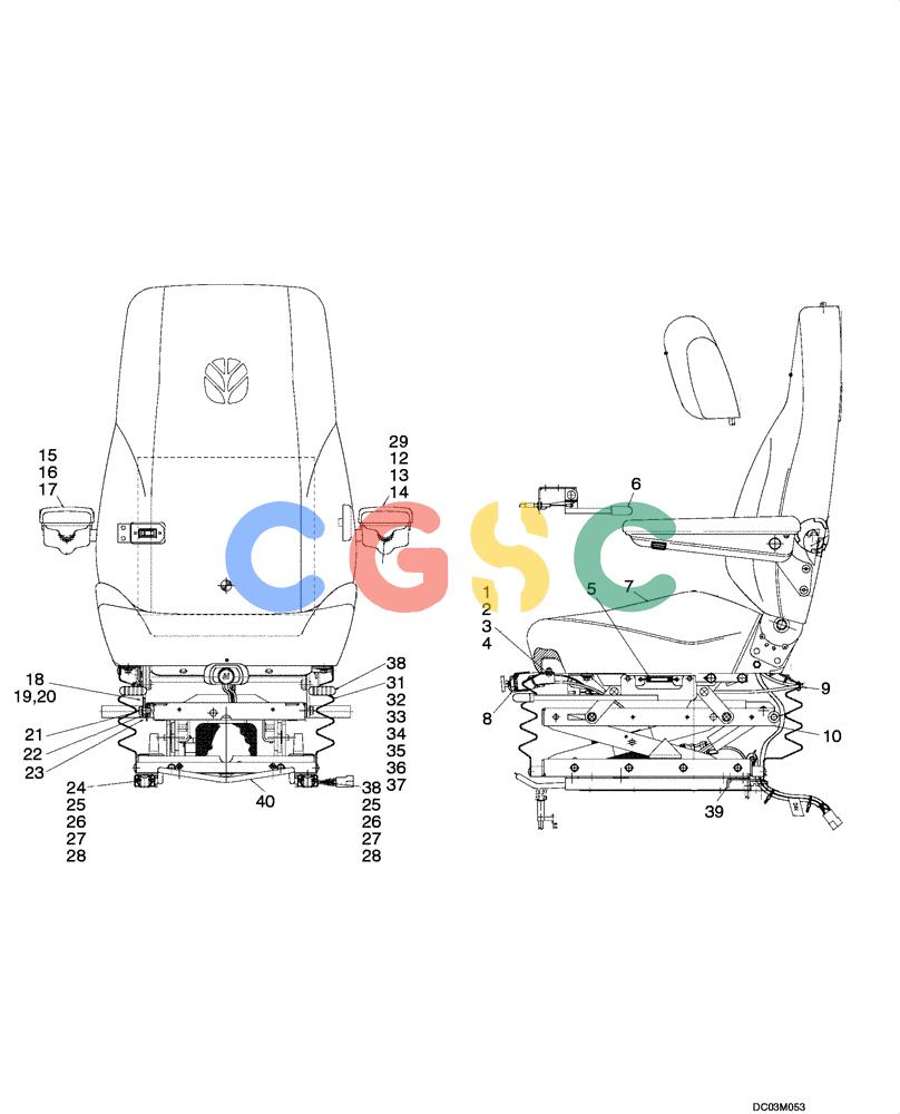 纽荷兰零件查询(EH215) - CRAWLER EXCAVATOR (9/03-) (09 -40[00]) - SEAT ASSY New Holland Constructuion