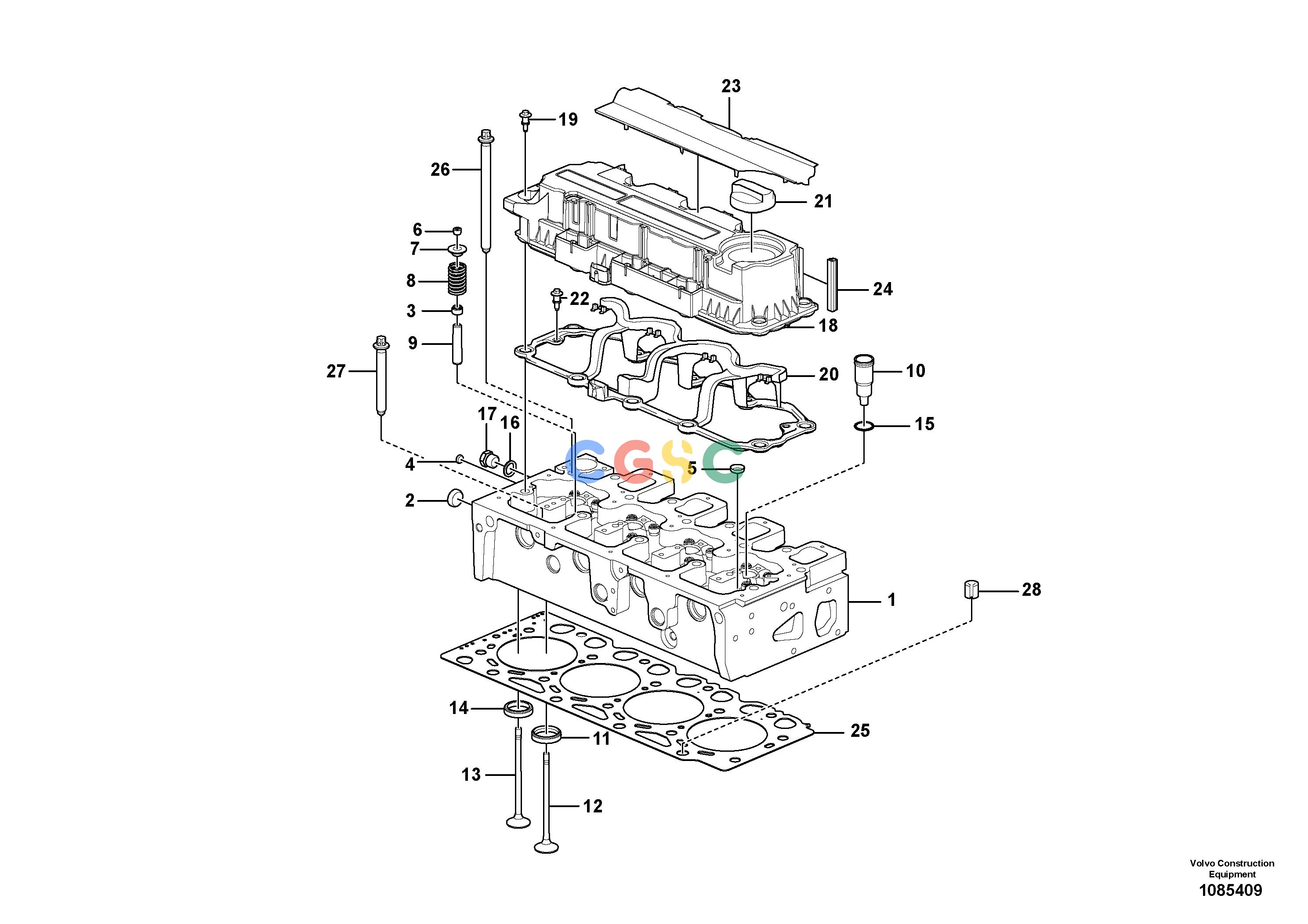 沃尔沃零件查询SD115B/SD135B Cylinder head with fitting partsS/N 236001 -, 555000 - S/N 556000 - NoneNone17229265, 17229266, 17481060, 17507001, 17668811Autodata Volvo online