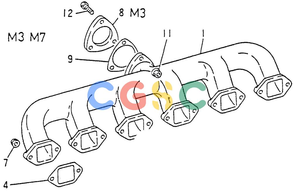 神钢零件查询(6D15) - MITSUBISHI DIESEL ENGINES - K907D & K907LC EXCAVATORS (1/86-12/06) (01-017[02]) - EXHAUST MANIFOLD (PN ME038704) Kobelco