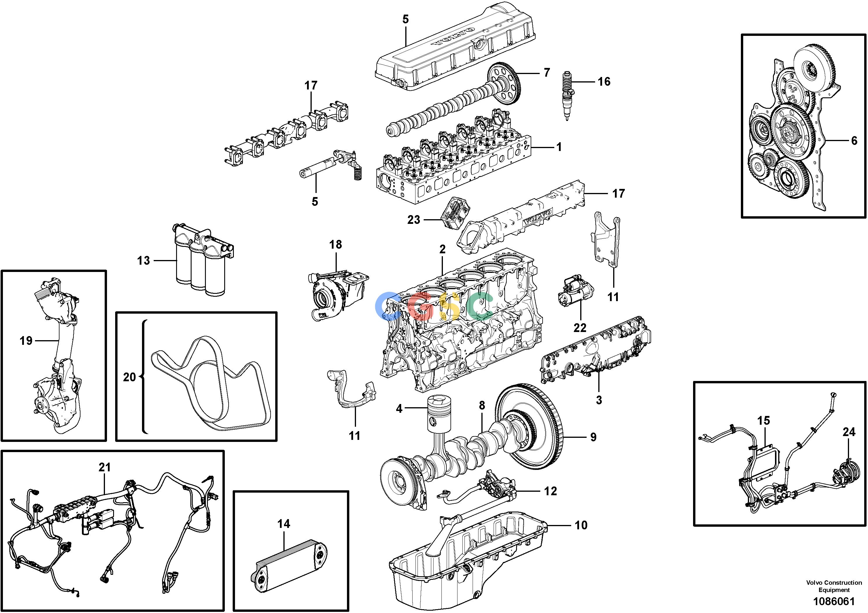 沃尔沃零件查询EC950E EngineS/N 370001-, 380001- NoneNone8296520Autodata Volvo online