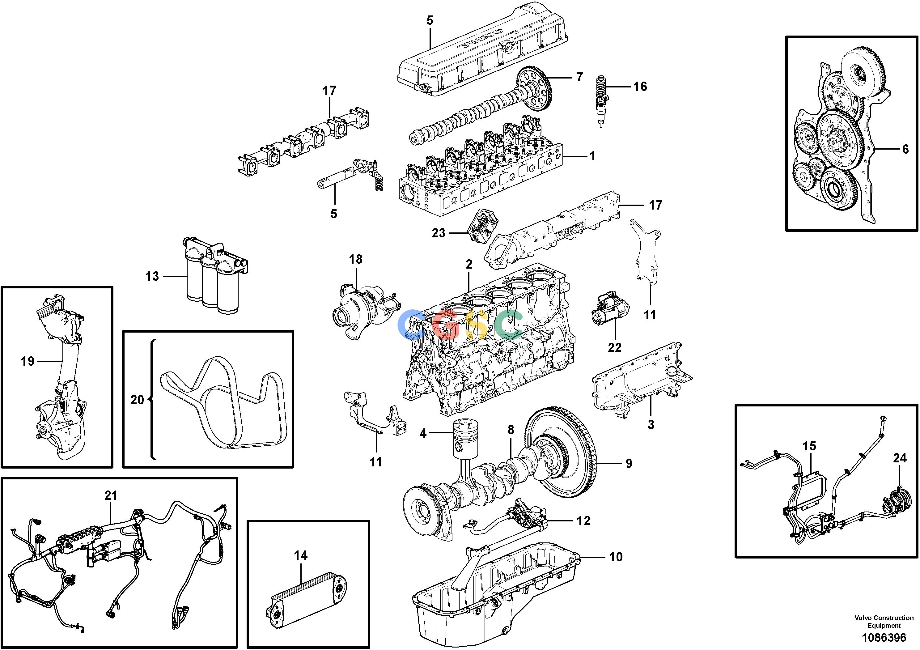 沃尔沃零件查询EC750E EngineS/N 310001-8298560-8303025VOE8298560NoneAutodata Volvo online