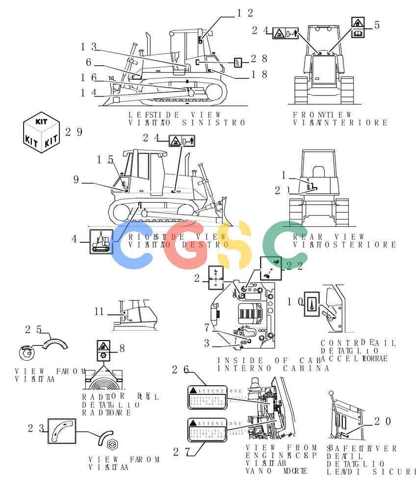 纽荷兰零件查询(D150) - CRAWLER DOZER (1/05-) (9.781[01]) - DECALS - (ITALIAN) - OPTIONAL CODE 784137151 New Holland Constructuion