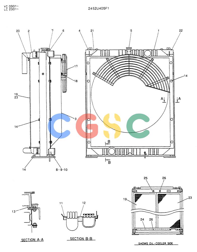 神钢零件查询(K912LC) - MARK II EXCAVATOR ASN YC0301-0737 (1/88-12/03) (05-006) - RADIATOR ASSY Kobelco