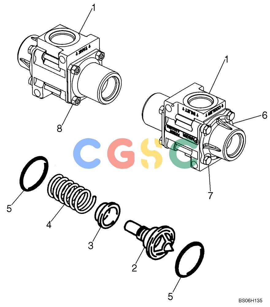 纽荷兰零件查询(D150B) - CRAWLER DOZER TIER 3 (HYDRO) (10/07-) (08-11) - VALVE ASSEMBLY, THERMAL BYPASS New Holland Constructuion