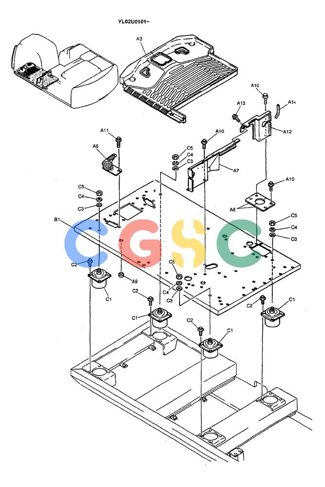 神钢零件查询(ED190LC) - BLADE RUNNER EXCAVATOR/DOZER BTW YL02U0101 - YL03U0135 (1/02-12/06) (01-043) - PLATE GROUP, FLOOR(BKR) Kobelco