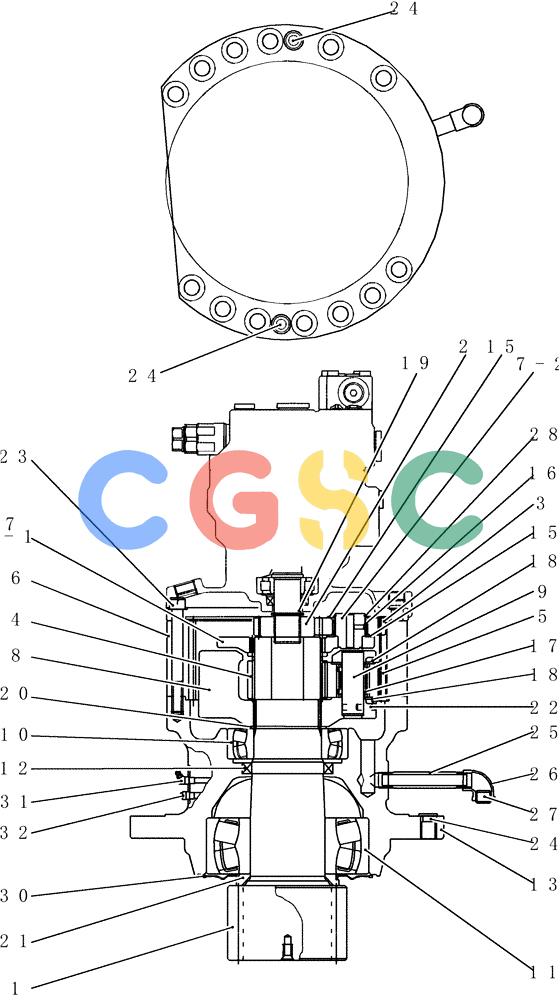 神钢零件查询(200-8) - EXCAVATOR S/N YN11-45001 - (1/06-12/09) (HC310-01-1) - REDUCTION ASSY (SWING) Kobelco