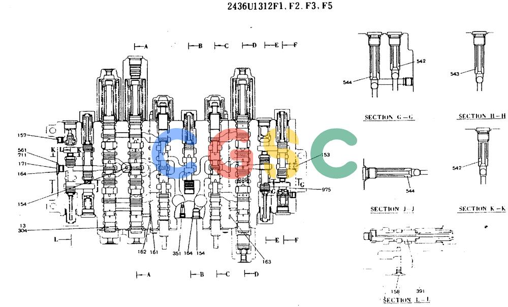 神钢零件查询(MD240BLC) - EXCAVATOR ASN LL1488 (1/80-12/06) (11-015[02]) - VALVE ASSY, CONTROL Kobelco