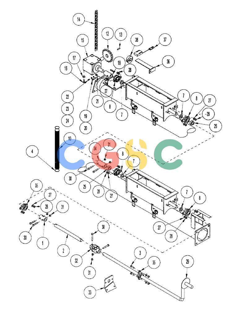 凯斯零件查询(1100) - CONCORD AIR SYSTEM (10/97-12/00) (E12) - DRIVE LINE Case Agriculture