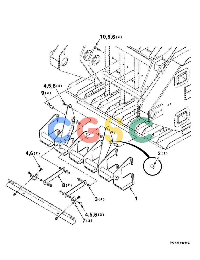 凯斯零件查询(8585) - CASE IH LARGE (3 X 4) RECTANGLER BALER (1/98-12/00) (5-22) - PLUNGER CLEANER ASSEMBLY Case Agriculture