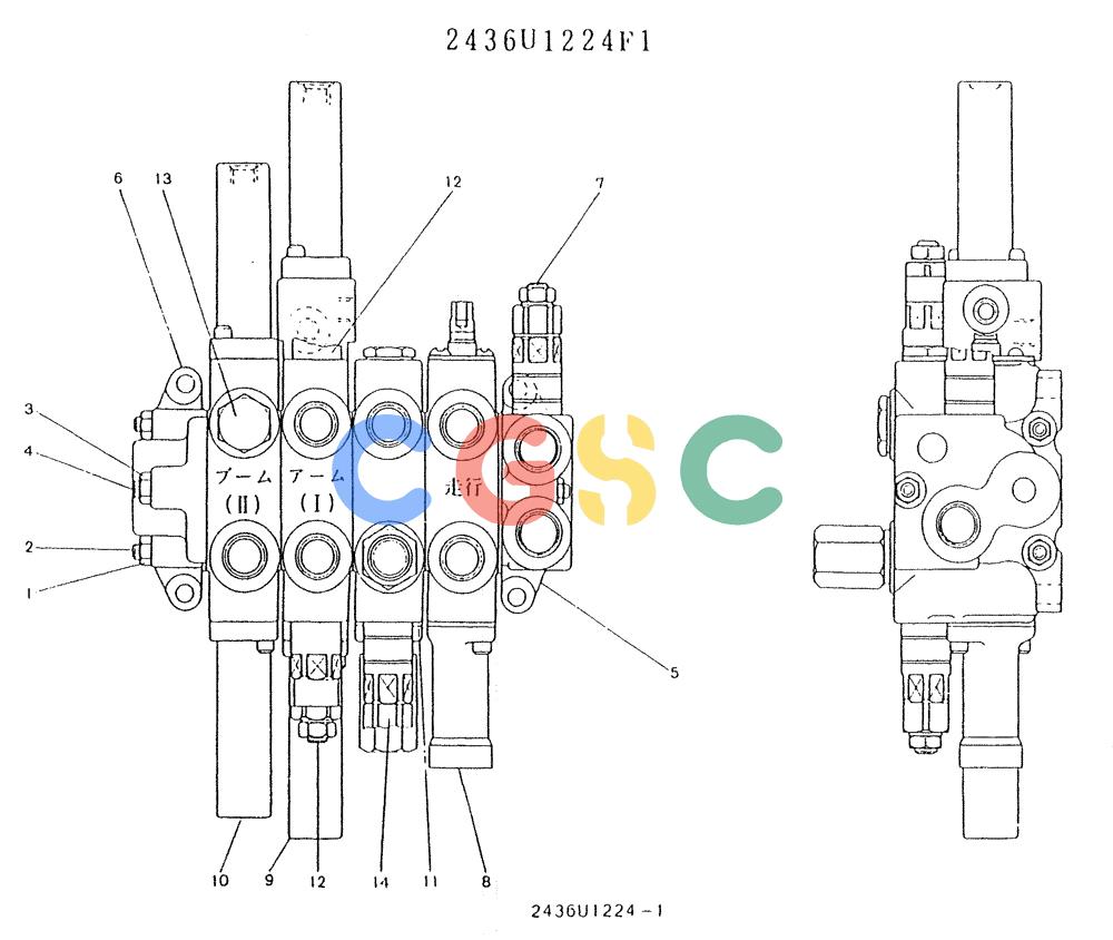 神钢零件查询(K903) - MARK II EXCAVATOR BTW LE6601 - LE7871 (1/88-12/03) (11-041) - VALVE ASSSY, CONTROL (P/N 243601224F1) Kobelco