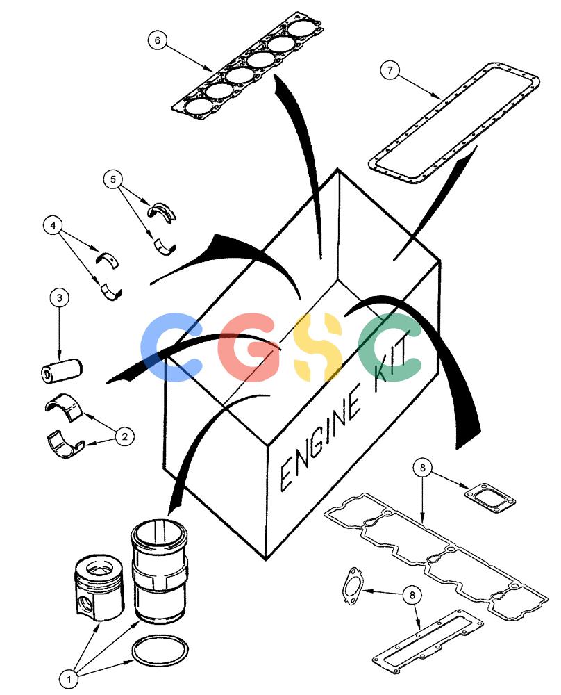 凯斯零件查询(FLX3300B) - FLOATER - 2002 (9/02-10/03) (02-044) - KIT - ENGINE OVERHAUL Case Agriculture