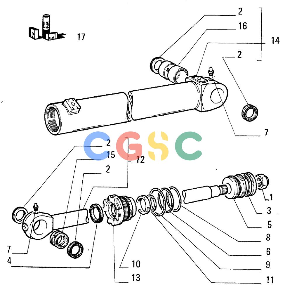 纽荷兰零件查询(FL5B) - CRAWLER LOADER (E3.32/5[001]) - DIGGING CYLINDER New Holland Constructuion