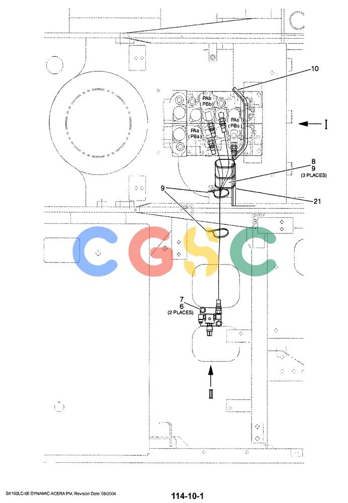 神钢零件查询(SK160LC-6E) - DYNAMIC ACERA EXCAVATOR 08/2004 ASN YM03U0523 (8/04-12/07) (01-028[01]) - CONTROL LINES, BLOCK, P/N YM64H00013F1 Kobelco