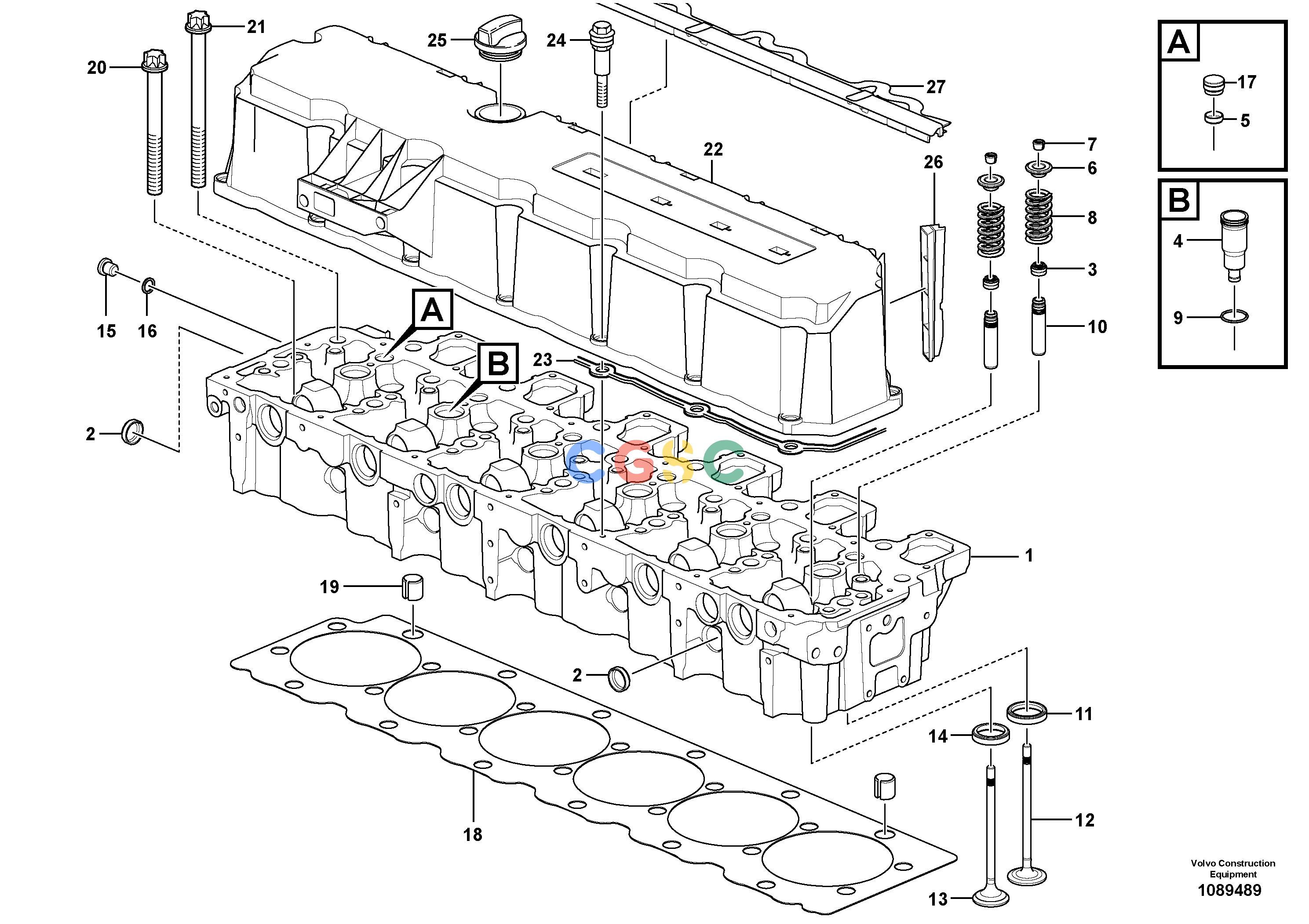 沃尔沃零件查询PL3005E Cylinder head with fitting partsS/N 310001- NoneNone17211955, 17480999, ENG -12027762Autodata Volvo online