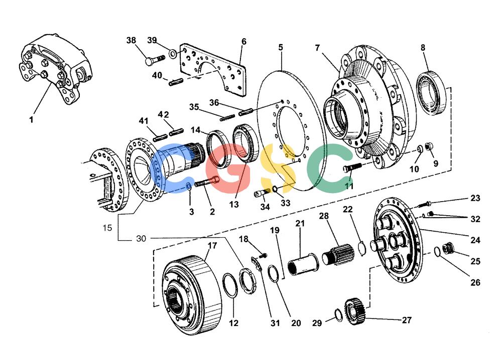 纽荷兰零件查询(AD300) - ARTICULATED DUMP TRUCK (1/01-) (2.366A[04]) - FRONT AXLE - REDUCTION GEAR New Holland Constructuion