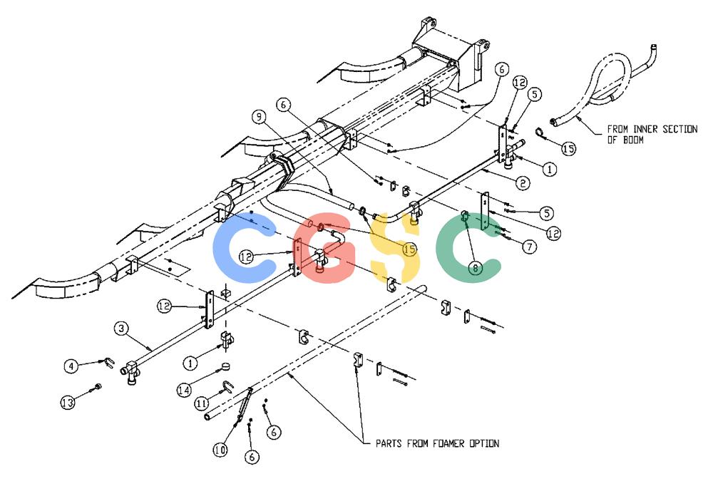 凯斯零件查询(437) - FLEX-AIR APPLICATOR (5/98-2/99) (10-014) - BOOM PLUMBING, 2.5, RH, OUTER Case Agriculture