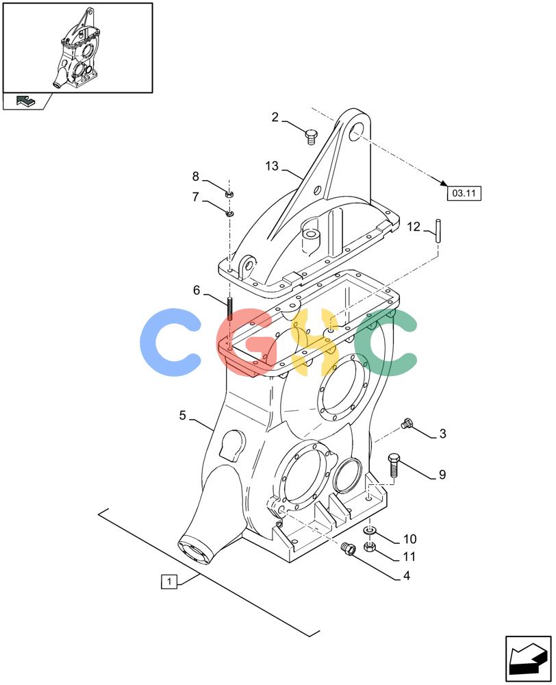 凯斯零件查询(LBX432S) - BIG RECTANGULAR BALER (3/03-12/08) (03.06[01]) - MAIN GEARBOX Case Agriculture
