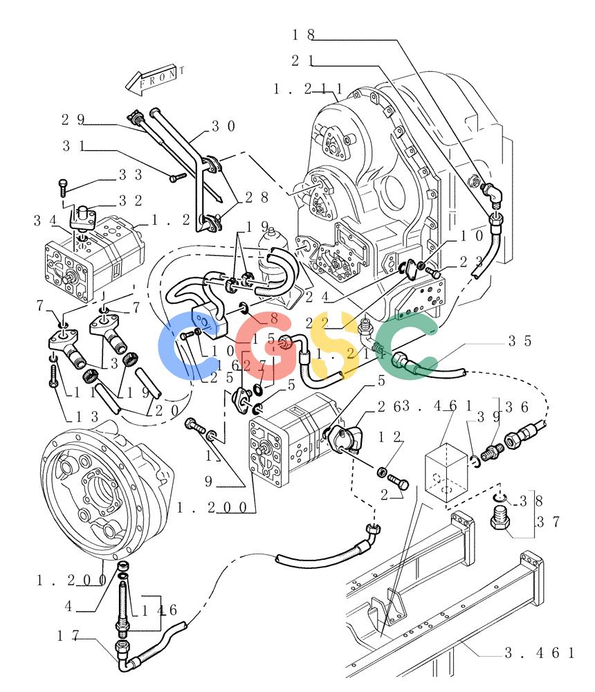 纽荷兰零件查询(DC180PS) - CRAWLER DOZER (11/00-) (1.220[01]) - TRANSMISSION LUBRICATION SYSTEM New Holland Constructuion