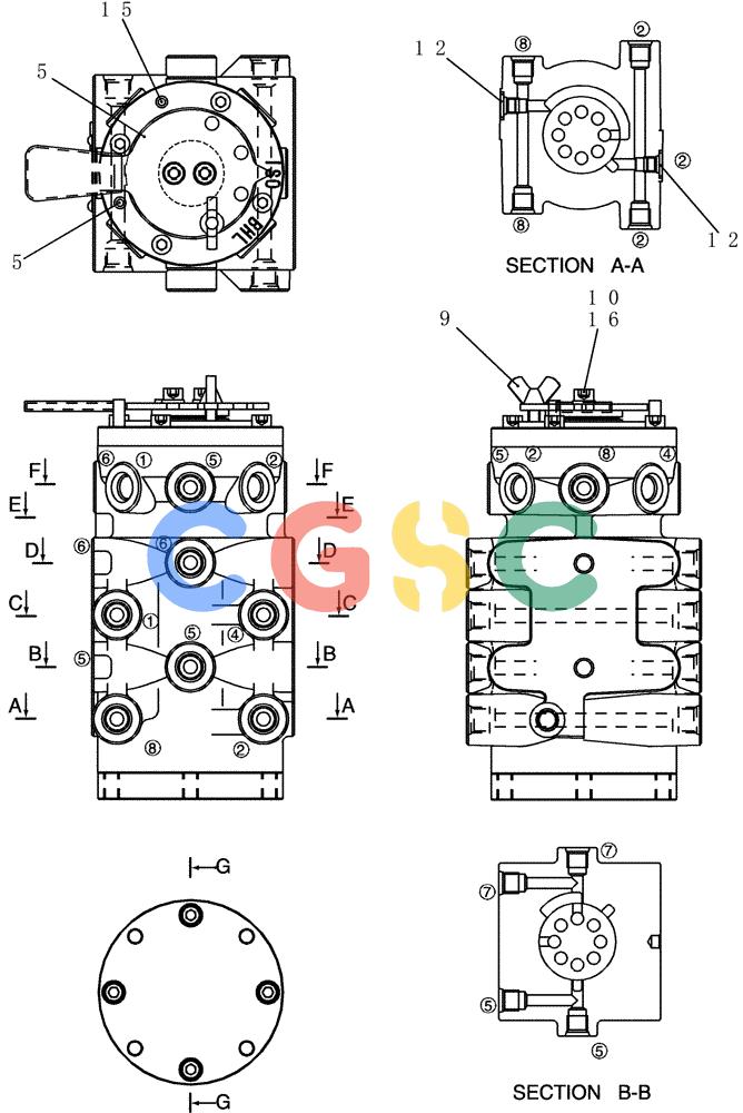 纽荷兰零件查询(E80BMSR) - CRAWLER EXCAVATOR ASN LF05-04001 - (N8TA18060) (HC880-17[1]) - VALVE ASSY, SELECTOR New Holland Constructuion