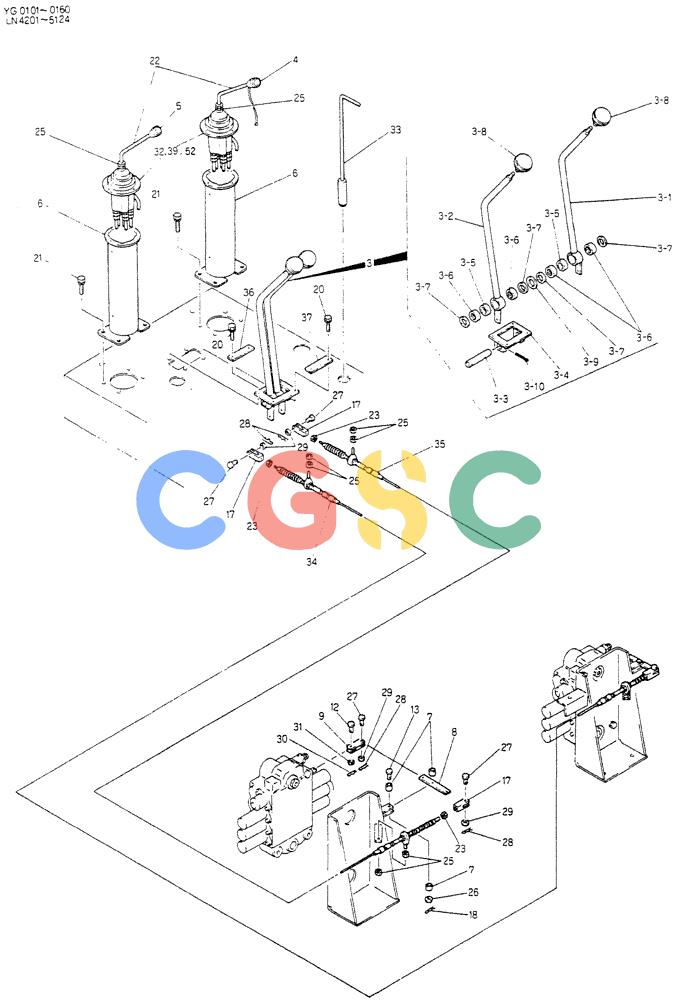 神钢零件查询(K907CLC) - EXCAVATOR BTW YG0101 - YG0500 (1/85-12/03) (03-001) - CONTROL ASSY Kobelco