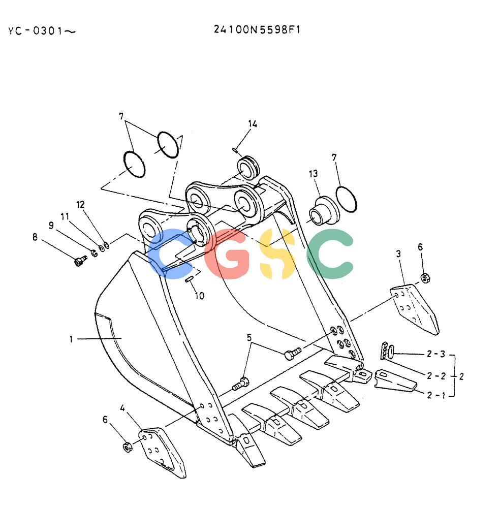 神钢零件查询(K912LC) - MARK II EXCAVATOR ASN YC0301-0737 (1/88-12/03) (07-003) - BUCKET ASSY, 1.2M CUBIC Kobelco