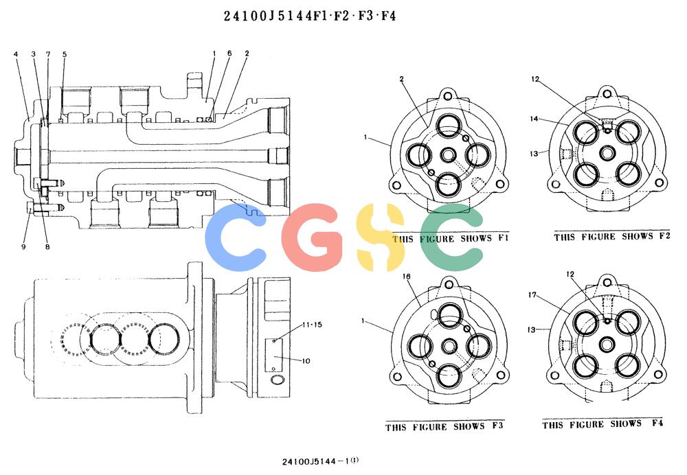 神钢零件查询(K912LC) - MARK II EXCAVATOR ASN YC0301-0737 (1/88-12/03) (11-052) - JOINT ASSY, SWIVEL Kobelco