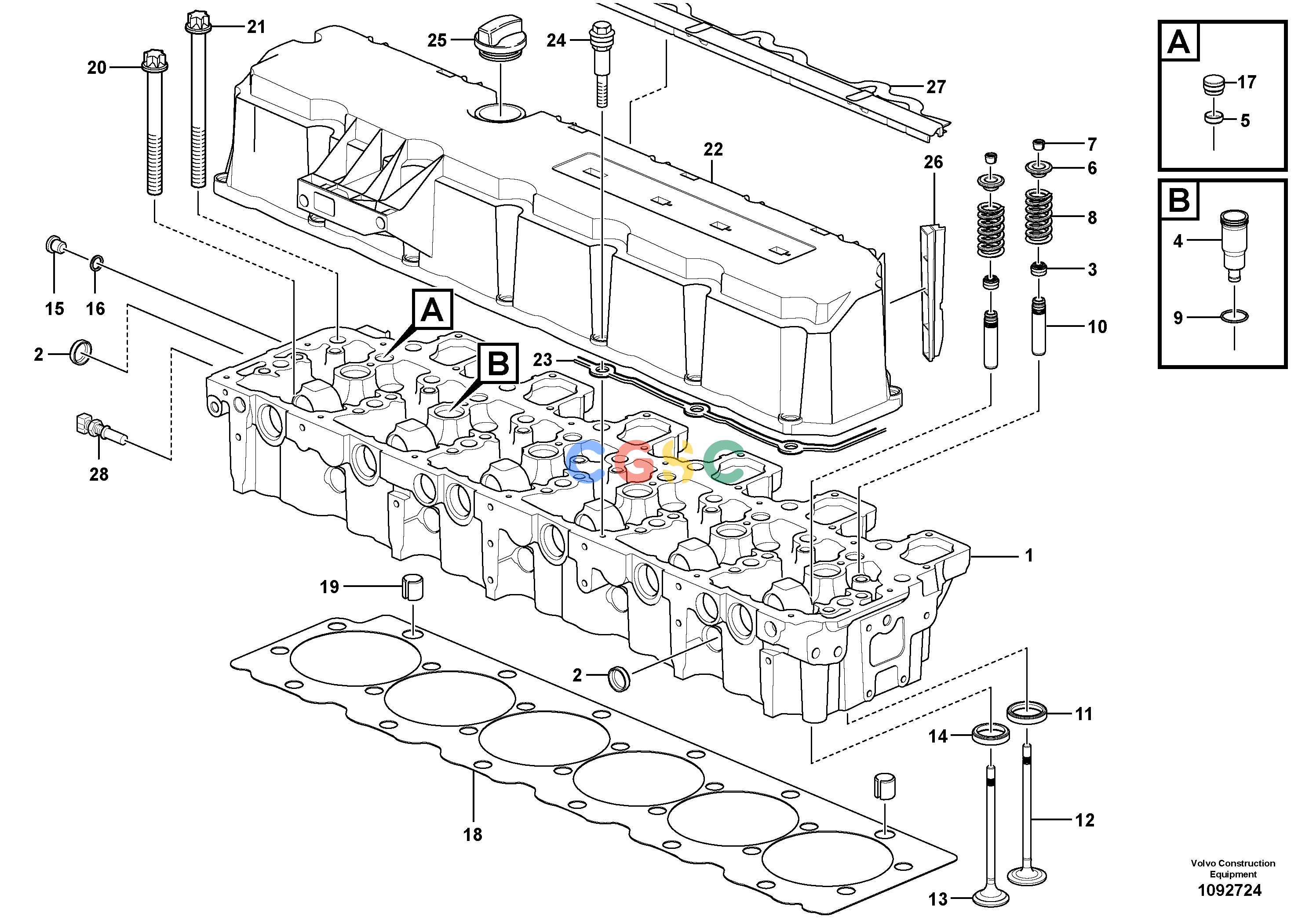 沃尔沃零件查询ECR355E Cylinder head with fitting parts310001- NoneNone17211948, 17211949, 17507023, 17668830Autodata Volvo online