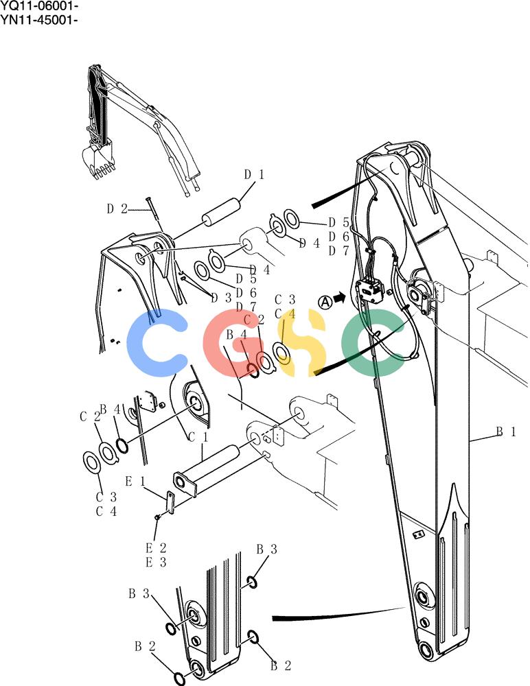 神钢零件查询(200-8) - EXCAVATOR S/N YN11-45001 - (1/06-12/09) (861-02-1) - ARM GROUP, 2.94M (9FT 8IN) (HD) Kobelco