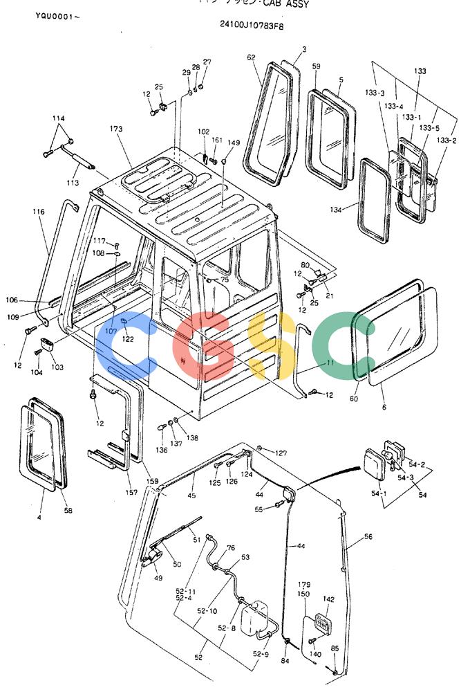 神钢零件查询(MD200BLC) - EXCAVATOR ASN YQU0001 (1/80-12/06) (02-002[01]) - CAB ASSY Kobelco