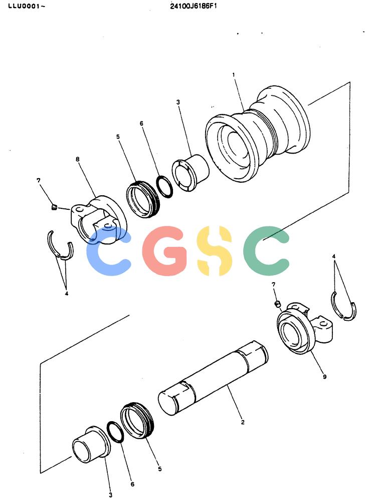 神钢零件查询(MD240BLC) - EXCAVATOR BTW LLU0001 - LLU0300 (1/80-12/06) (06-003) - ROLLER ASSY (LOWER) Kobelco