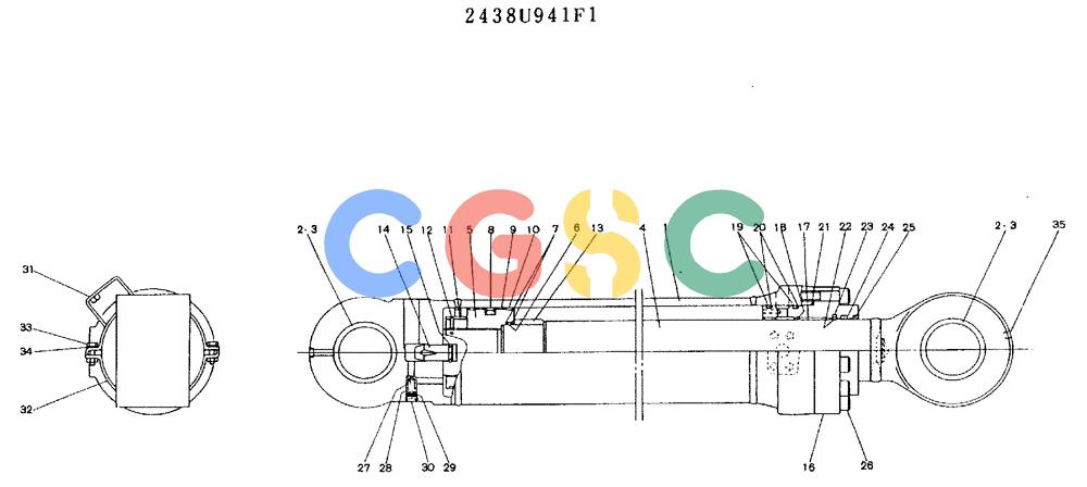 神钢零件查询(MD200BLC) - EXCAVATOR ASN YQU0001 (1/80-12/06) (11-019) - CYLINDER ASSY (ARM) - 2438U941F1 Kobelco