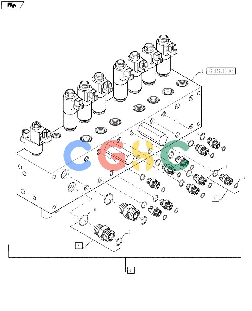 凯斯零件查询(810) - FLEX-AIR APPLICATOR - 2012 (2/12-) (35.359.03[01]) - 7 SECTION VALVE BANK Case Agriculture