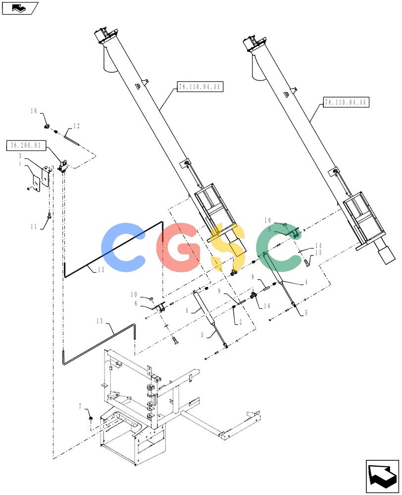 凯斯零件查询(810) - FLEX-AIR APPLICATOR - 2012 (2/12-) (36.200.04) - 6" AUGER PNEUMATIC CLEAN OUT DOOR CONTROL Case Agriculture