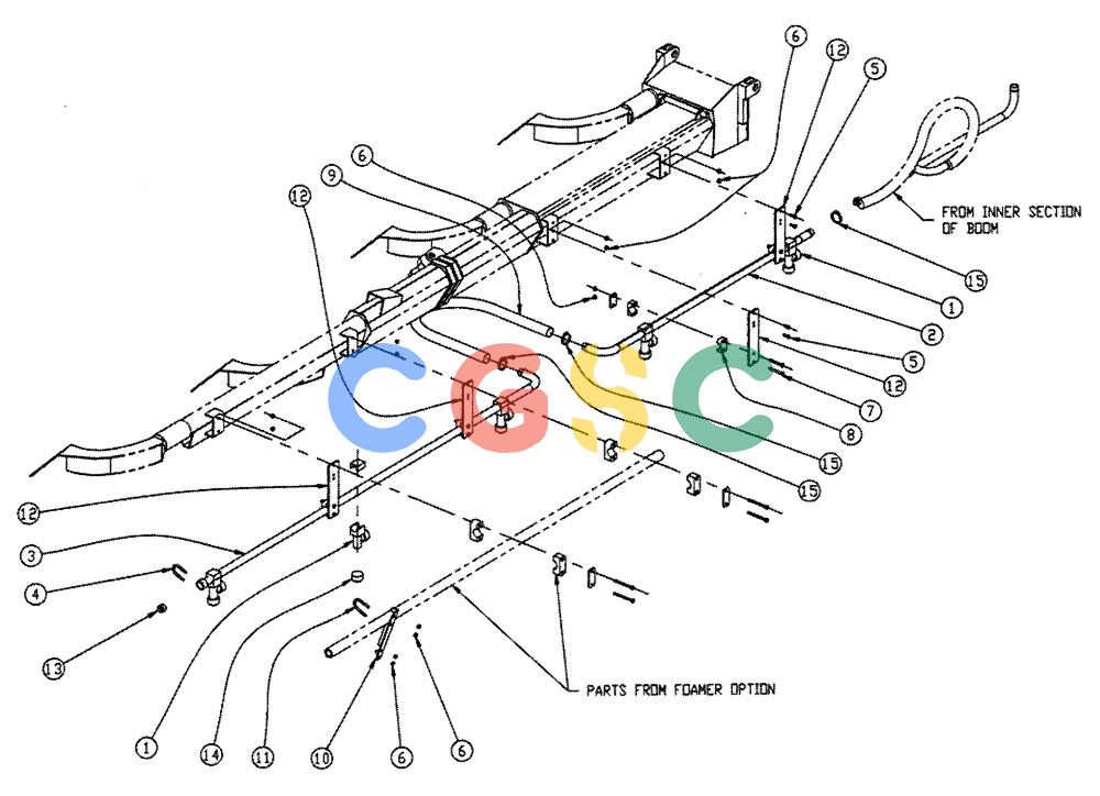 凯斯零件查询(FLEX-AIR) - APPLICATOR (1995-1997) (2/95-2/97) (12-016) - BOOM PLUMBING, 2.5, RH, OUTER Case Agriculture