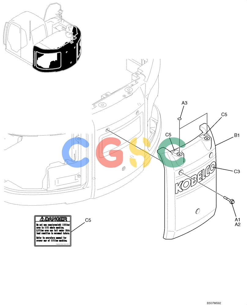 纽荷兰零件查询(E135B) - CRAWLER EXCAVATOR TIER 3 - ASN YH05-07001 (N8TA13006) (1/08-) (02-03[00]) - COUNTERWEIGHT INSTALLATION (YY60C00065F1) New Holland Constructuion
