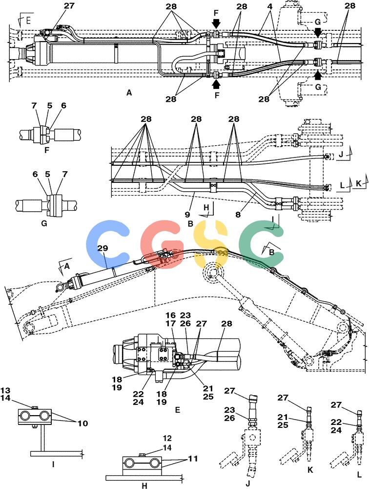 纽荷兰零件查询(E805) - CRAWLER EXCAVATOR (1/05-) (08-077-04[01]) - HYDRAULICS CYLINDER, DIPPER New Holland Constructuion