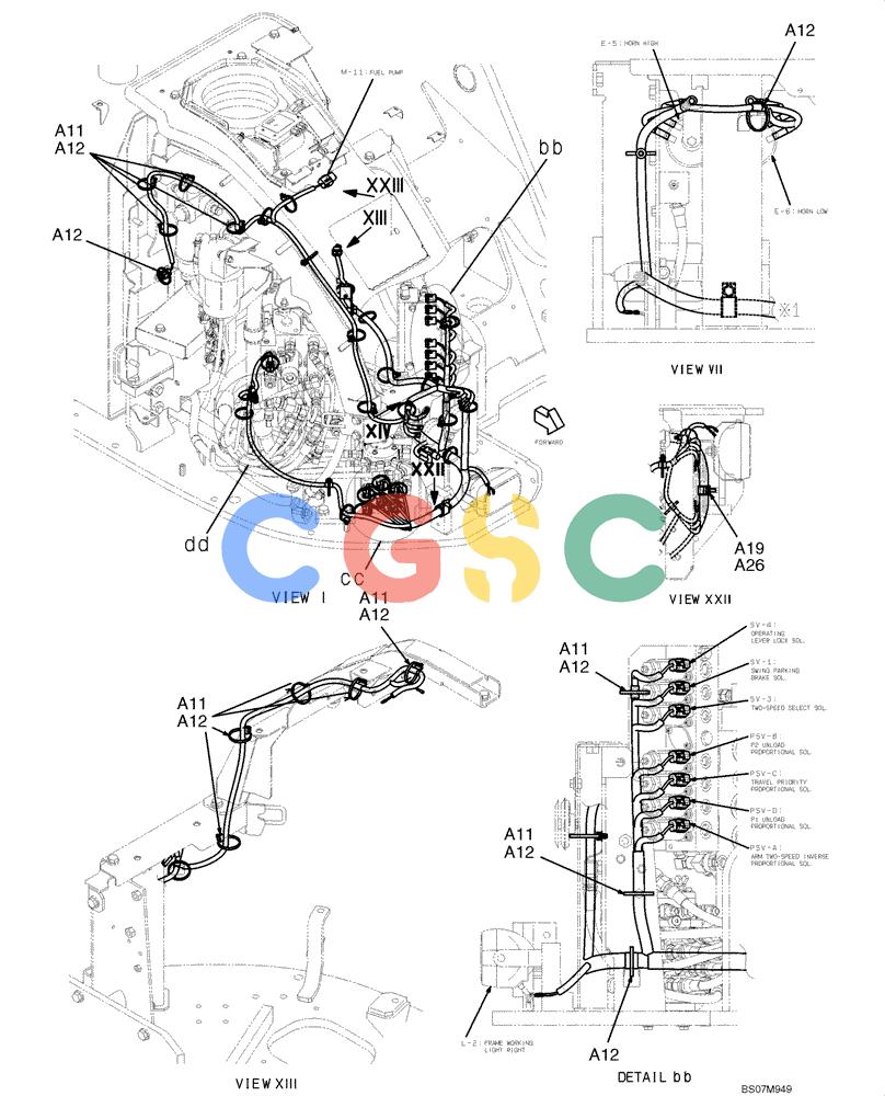 纽荷兰零件查询(E135B) - CRAWLER EXCAVATOR TIER 3 - ASN YH05-07001 (N8TA13006) (1/08-) (02-68[03]) - HARNESS ASSEMBLY, UPPER (YY13E00052F1), PAGE 3 OF 11 New Holland Constructuion