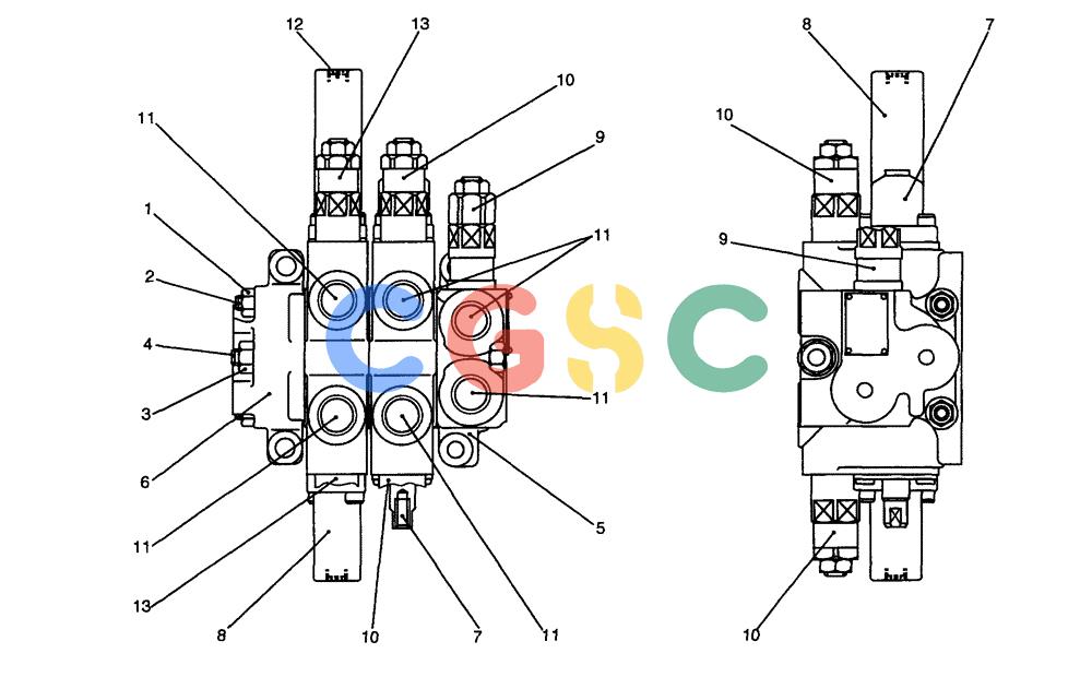 纽荷兰零件查询(E70) - MIDI CRAWLER EXCAVATOR (NA) (1/06-) (168) - VALVE ASSEMBLY, CONTROL (DOZER & EXTRA) New Holland Constructuion