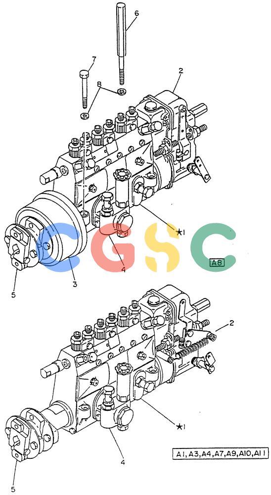 神钢零件查询(FD6(T)14) - NISSAN DIESEL ENGINE ASN 050001 - LK400 & LK500A (1/06-12/06) (05-004[01]) - PUMP-FUEL INJECTION (FITTING PARTS) Kobelco