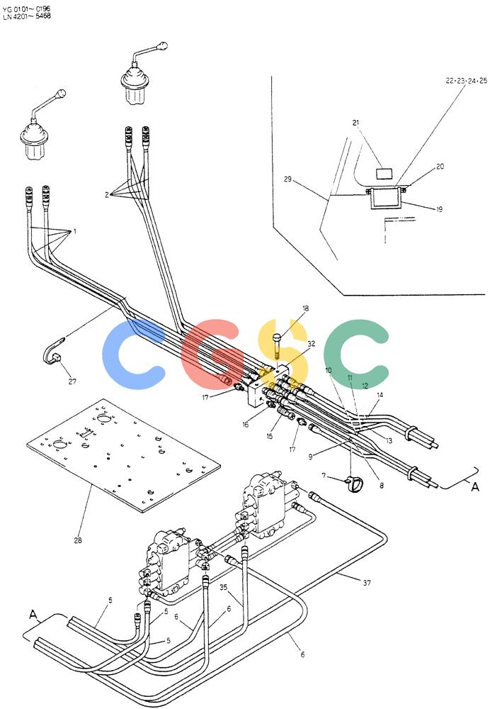 神钢零件查询(K907CLC) - EXCAVATOR BTW YG0101 - YG0500 (1/85-12/03) (03-007) - REMOTE-CONTROL ASSY (MULTI) Kobelco