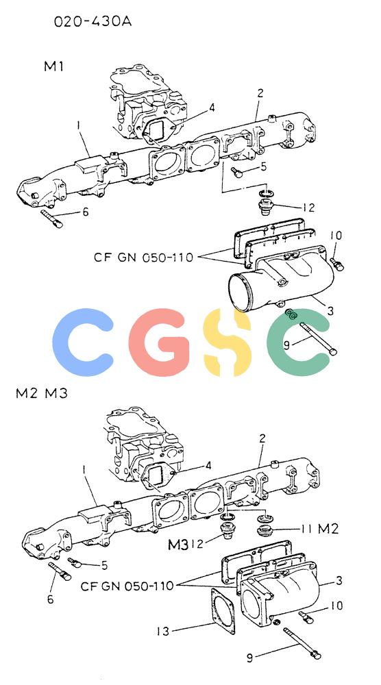 神钢零件查询(6D22CT) - MITSUBISHI DIESEL ENGINE - K909A, K910, K912 & K935 (1/76-12/06) (01-014) - INLET MANIFOLD Kobelco