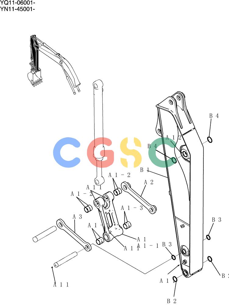 神钢零件查询(200-8) - EXCAVATOR S/N YN11-45001 - (1/06-12/09) (860-01-1) - ARM GROUP, SHORT 2.4M (7FT 11IN) Kobelco